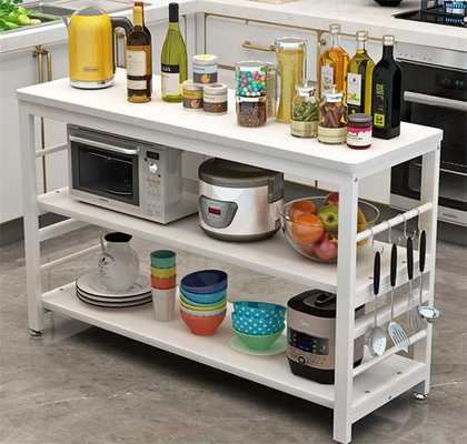 Countertop ραφιών μικροκυμάτων αρτοποιών κουζινών μετάλλων ξύλινος διοργανωτής 2 σειρά