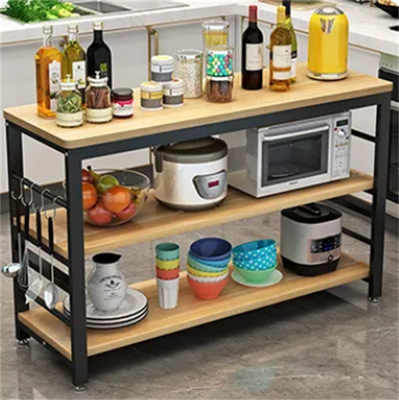 Countertop ραφιών μικροκυμάτων αρτοποιών κουζινών μετάλλων ξύλινος διοργανωτής 2 σειρά