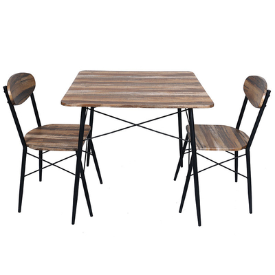 Καφετής να δειπνήσει μετάλλων 2 Seater πίνακας και καθορισμένη MDF εδρών ξύλινη κορυφή