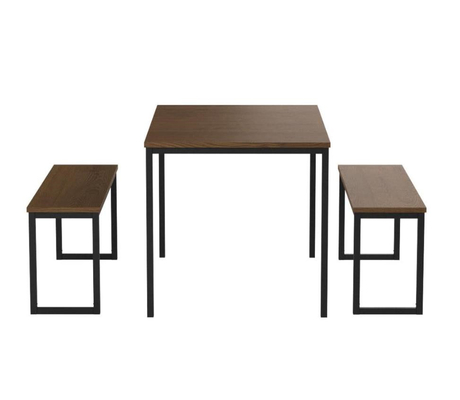 3pcs MDF γωνιών κουζινών ξύλινοι να δειπνήσει πίνακας και έδρα που τίθενται με δύο πάγκους