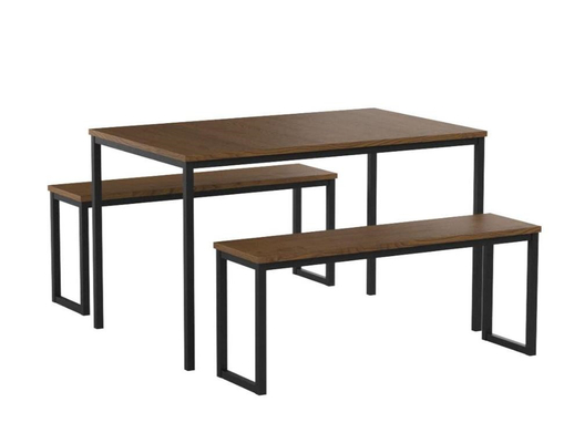 3pcs MDF γωνιών κουζινών ξύλινοι να δειπνήσει πίνακας και έδρα που τίθενται με δύο πάγκους