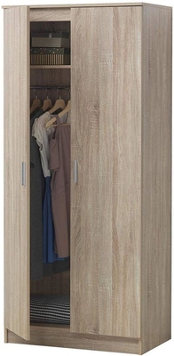 Συνήθεια 2 φυσική ξύλινη ντουλάπα Armoire πορτών για το μεγάλο διάστημα αποθήκευσης ενδυμάτων