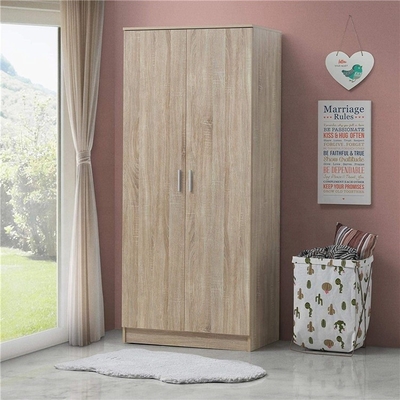Συνήθεια 2 φυσική ξύλινη ντουλάπα Armoire πορτών για το μεγάλο διάστημα αποθήκευσης ενδυμάτων