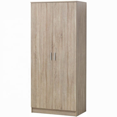 Συνήθεια 2 φυσική ξύλινη ντουλάπα Armoire πορτών για το μεγάλο διάστημα αποθήκευσης ενδυμάτων