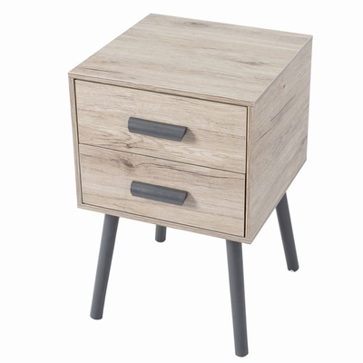 Ξύλινοι πίνακες Nightstand τελών συρταριών πλευρών καναπέδων λεπτοί με 2 συρτάρια