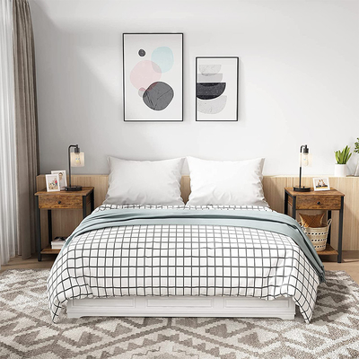 Προσαρμοσμένο γκρίζο ξύλο Nightstands ύφους αγροικιών πλαισίων μετάλλων
